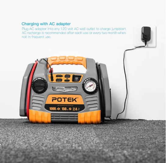 POTEK Car Starter With 150 PSI Air Compressor