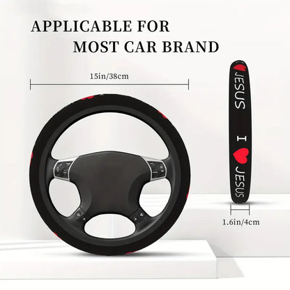 Jesus-Themed Non-Slip Neoprene Steering Wheel Cover